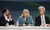 Kuzey Ligi Başkanı Matteo Salvini, Marine Le Pen ve Geert Wilders. (© picture-alliance/dpa)