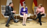 Macron, May and Merkel - archive photo from March 2018. (© picture-alliance/dpa)