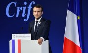 Macron 20 Şubat 2019'da Fransız Yahudi cemaati çatı örgütü Crif'e ne konuk oldu. (© picture-alliance/dpa)