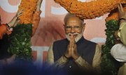 Le Premier Ministre, Narendra Modi, après la victoire de son parti, à New Delhi. (© picture-alliance/dpa)