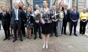 Mette Frederiksen kabinesini tanıtırken (27 Haziran 2019). (© picture-alliance/dpa)
