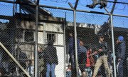 Refugees in the Moria camp on Lesbos. (© picture-alliance/dpa)