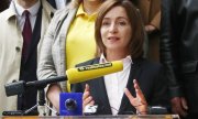 Maia Sandu tritt für die Partei Aktion und Solidarität (Partidul Acțiune și Solidaritate) an. (© picture-alliance/dpa)