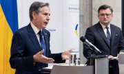 Antony Blinken and his Ukrainian counterpart Dmytro Kuleba in Kyiv on 19 January. (© picture alliance/ASSOCIATED PRESS/Alex Brandon)
