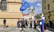 Vorfreude auf die EU-Ratspräsidentschaft: Prag am 30. Juni 2022. (© picture alliance/dpa/CTK/Barcalova Andrea)