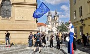 Vorfreude auf die EU-Ratspräsidentschaft: Prag am 30. Juni 2022. (© picture alliance/dpa/CTK/Barcalova Andrea)
