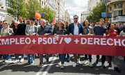 Trade unions and members of the Spanish government took to the streets together in Madrid on 1 May. (© picture alliance/ZUMAPRESS.com/Victoria Herranz)