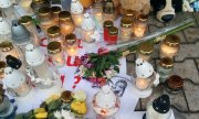 Vor dem Parlament in Vilnius legten trauernde Menschen Blumen und Spielzeug nieder. (© Vytene Stasaityte)