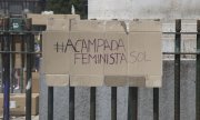 A poster hung in Madrid in June by "Feminist Camp" activist group calling for tougher sentences for sexual offenders. (© picture-alliance/dpa)