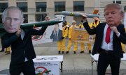 Demonstration in Berlin gegen atomares Wettrüsten. (© picture-alliance/dpa)