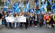 2016'da Edinburgh'da İskoçya'nın bağımsızlığı için yapılan gösteriler. (© picture-alliance/dpa)