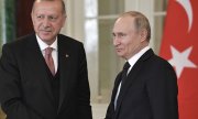 Эрдоган и Путин в ходе встречи в Москве, апрель 2019-го года. (© picture-alliance/dpa)