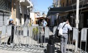 Le checkpoint de la rue Lidra, dans le centre de Nicosie, fermé par les autorités. (© picture-alliance/dpa)