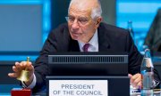 Жозеп Боррель, верховный представитель ЕС по иностранным делам и политике безопасности, открывает саммит министров иностранных дел стран сообщества, 12 октября 2020 года. (© picture-alliance/dpa)