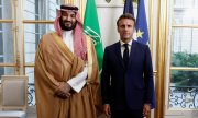 Macron et Ben Salman, le 28 juillet à Paris. (© picture alliance / ASSOCIATED PRESS/Benoit Tessier)
