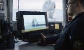 На борту эстонского военного корабля, патрулирующего воды Балтийского моря. 9 января 2025 года. (© picture-alliance/Associated Press/Хендрик Осула)