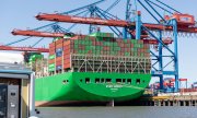 A container ship in the Port of Hamburg. (© picture-alliance/dpa)