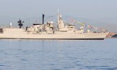 Greek frigates at a navy parade in Thessaloniki, 2023. (© picture-alliance/ZUMAPRESS.com / Giannis Papanikos)