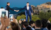 France's President Macron with Greek Prime Minister Tsipras in Athens on September 7, 2017. (© picture-alliance/dpa)
