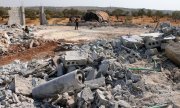 El Bağdadi'nin ABD ordusunun operasyonuna dek ikamet ettiği söylenen evin kalıntıları (27 Ekim 2019). (© picture-alliance/dpa)