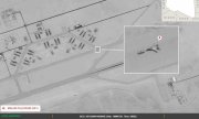A satellite image taken by the US military that purportedly shows a Russian fighter jet in Libya. (© picture-alliance/dpa)