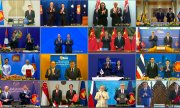Per Videokonferenz schlossen die 15 Staats- und Regieungschefs das Abkommen. (© picture-alliance/dpa)