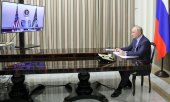 Zirve yaklaşık iki saat sürdü. Devlet başkanları görüşmeye devam etmek istiyor. (© picture alliance/dpa/POOL/Mikhail Metzel)