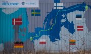 The pipeline, which was completed in 2021, is to transport gas from Russia to Germany but Germany has yet to give its approval for it to be put into operation. (© picture alliance/dpa/Stefan Sauer)