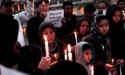 Des membres de la communauté afghane défilent dans les rues d'Athènes, le 7 février 2014. (© picture alliance / dpa / Alkis Konstantinidis)