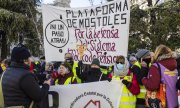 Demonstrators demand higher pensions in Madrid on 18 January. (© picture alliance / abaca / AlterPhotos/ABACA)