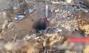 Photo prise par l'armée israélienne, censée montrer l'entrée d'un tunnel sous l'hôpital Al-Shifa(©picture alliance / Newscom / ISRAEL DEFENSE FORCES)