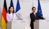 Bei der Geberkonferenz in Paris: Die deutsche Außenministerin Annalena Baerbock und ihr französischer Amtskollege Stéphane Séjourné. (© picture alliance/dpa/Bernd von Jutrczenka)