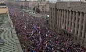 The demonstrators travelled in from different parts of the country. Several activists were arrested. (© picture alliance / ASSOCIATED PRESS / Marko Drobnjakovic)