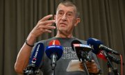 PM Babiš at a press conference following the election result. (© picture-alliance/ CTK / Katerina Sulova)