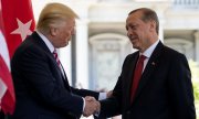 Donald Trump ile Recep Tayyip Erdoğan 16 Mayıstaki buluşmada (© picture-alliance/dpa)
