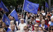 Menschen beim "Europamarsch" am 18. Mai 2019 in Warschau. (© picture-alliance/dpa)