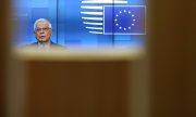 EU Foreign Affairs Representative Josep Borrell speaks at a press conference about the sanctions against China. (© picture-alliance/Aris Oikonomou)