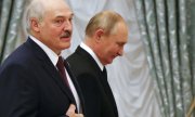Lukashenka and Putin at a news conference in Moscow on 9 September 2021. (© picture-alliance/AP/Shamil Zhumatov)