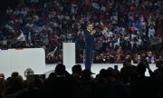 Emmanuel Macron lors d'un meeting à Nanterre, le 2 avril 2022. (© picture alliance/abaca/Liewig Christian/ABACA)
