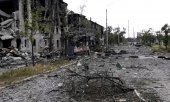 Zerstörte Gebäude in Lyssytschansk am 3. Juli 2022. (© picture alliance/ASSOCIATED PRESS)
