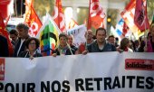 Die Rente ist in Frankreich ein heikles Thema. Hier ein Bild von einer Demonstration im November 2022. (© picture alliance / NurPhoto / Alain Pitton)