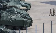 US-Militärgerät auf einem Stützpunkt nördlich von Seoul. (© picture alliance / YONHAPNEWS AGENCY / Yonhap)