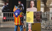 Barselona'da bir ayrılıkçı ERC destekçisi (3 Şubat 2021). (© picture-alliance/dpa)