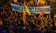 Протесты против возможной коалиции с партиями, выступающими за независимость Каталонии, Мадрид, 3 ноября 2023. (© picture-alliance/Zumapress.com/Давид Каналес)