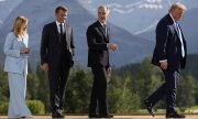 Zusammen mit den USA einigten sich die G7-Staaten auf einzelne Initiativen bei Themen wie Migration, KI und seltene Mineralien. (© picture alliance/ASSOCIATED PRESS/Mark Schiefelbein)