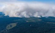 Der durch den Brand verursachte Rauch sorgt für eine hohe Belastung für Anwohner. (© picture alliance/dpa/Christoph Reichwein)