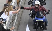 Petr Pavel, 5 Eylül 2026'da Prag'da düzenlenen Harley Davidson Günleri'nde. (© picture-alliance/CTK/Michal Krumphanzl)