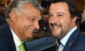 Italiens Innenminister Salvini (rechts) und Ungarns Premier Orbán. (© picture-alliance/dpa)