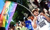 The Budapest Pride Parade in 2015. (© picture-alliance/dpa/Boglarka Bodnar)