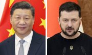 Xi bekräftigte im Gespräch, sich für Friedensverhandlungen einsetzen zu wollen. (© picture alliance / Kyodo)